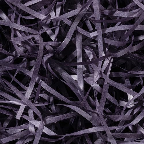 ETAZMDITE Shredded Paper for Gift Boxes, Glitter Shredded Tissue Paper Crinkle Cut Gift Filler Lightweight Multicolor 160-500g(Purple,200g)