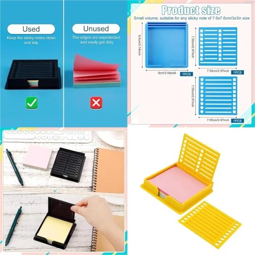 Nuqsx 4Pcs Stylish Sticky Note Dispenser Accessory for Personalize Workspaces Tidying For Home Office Desk(Yellow)