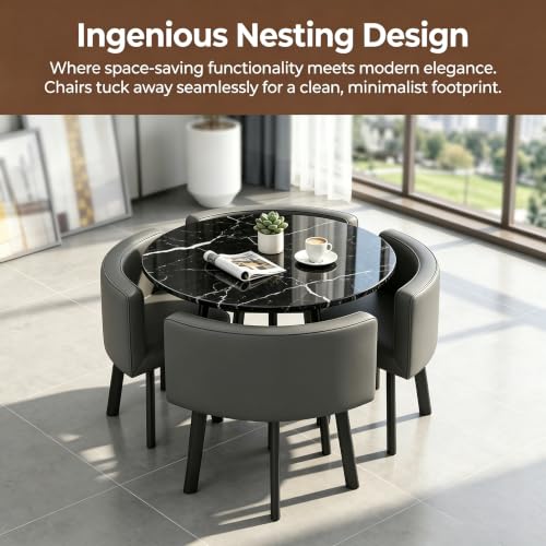 RTYWAOVU 35.4" Round Dining Table for 4