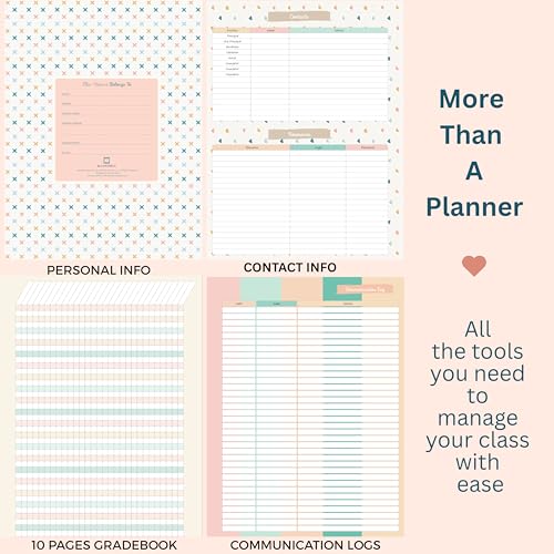 Teacher Planner 2026-2027, Horizontal Lesson Plan Book for Teachers | Pastel Striped, 8.5" x 11" | Weekly & Monthly Academic Year Lesson Planner, July 2026-June 2027 | Stickers & Bookmark