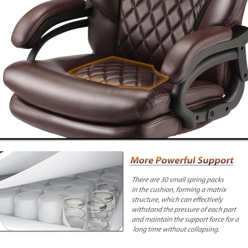 Qusaphy Big and Tall Office Chair for Heavy People, Executive Office Chair, 360 Swivel, Heavy Duty Casters