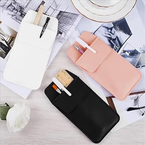 Bingche 8pcs Pocket Protector PVC Pen Pouch Holder Organizer Handmade Pencil For Lab Coat Shirt Note School Office(Green)