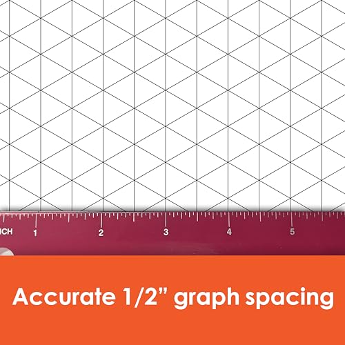Geyer Instructional Products - 36" x 120" Large Isometric Graph Paper Roll, 1/2" Black Grid, Ideal for School Classroom Graphing, Designing Blueprints & Floorplans, Tabletop Gaming & Custom Mapping