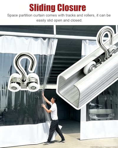 Garage Divider Curtain White, Vinyl Curtain, Work Area Room Separation Wall