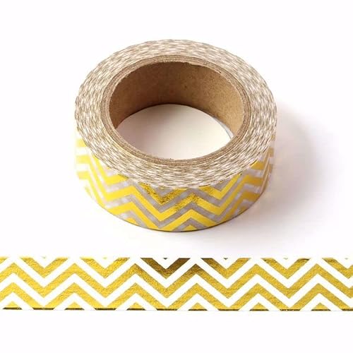 QERTYHJK Gold foil 10m Paper Tape dot,Strip,Pineapple,Heart Decorative washi