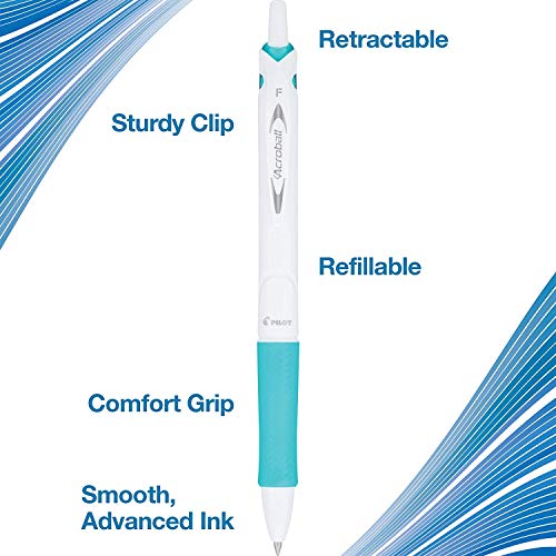 PILOT Acroball PureWhite Advanced Ink Ball Point Pens, 0.7mm, 14-Pack