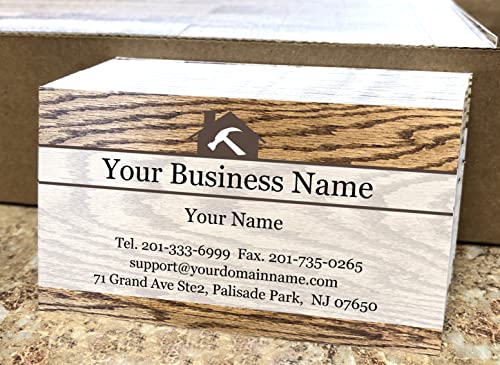 Business Cards for Handyman, Carpenter, Remodeling, Construction - 16pt (350gsm Thick Paper) Wood Panel Card with Smooth Matte Finishing - (250pcs to 2,500pcs)