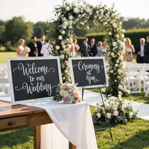 Reatong Chalkboard 12x16 inches, 3 Pack Non-Magnetic Blackboard, Rustic White Wooden Framed Chalkboards for Wall, Kitchen Menu Board, Blank Chalkboard Signs for Wedding, Entryway, Farmhouse Home Decor