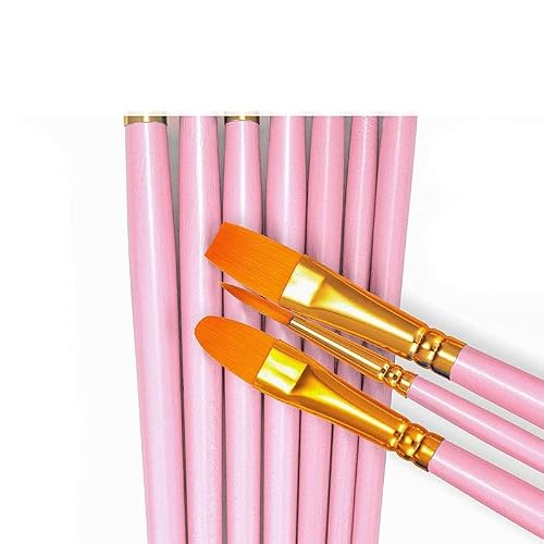 UOHLCX HBJWOV 20pcs Paint Brushes Set Round Pointed Nylon Hair Artist Acrylic Paint Brushes for Acrylic Oil Watercolor