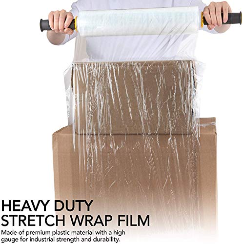 Modern Innovations 15 Inch Clear Stretch Wrap Replacement Roll (2 Refill Rolls-2000 Feet) No Handle, Shrink Wrap for Moving, Packing Supplies for Wrapping Furniture, Plastic Pallet Cling