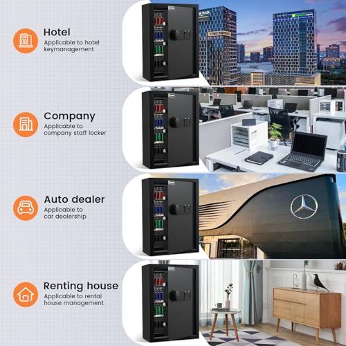 XDeer 172 Key Lock Box Wall Mount with Code & WiFi, Combination Lockbox