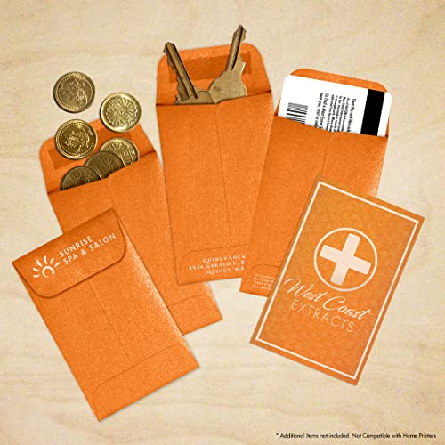 LUXPaper #1 Coin Envelopes in 80 lb. Flame Metallic, Envelopes for Coin Collections, Stamps, and More, w/Moistenable Glue, 1000 Pack, Envelope Size 2 1/4 x 3 1/2 (Orange)
