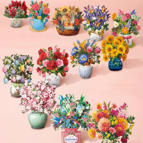 Freshcut Paper Year of Flowers Boxed Set of 12, 2nd Edition