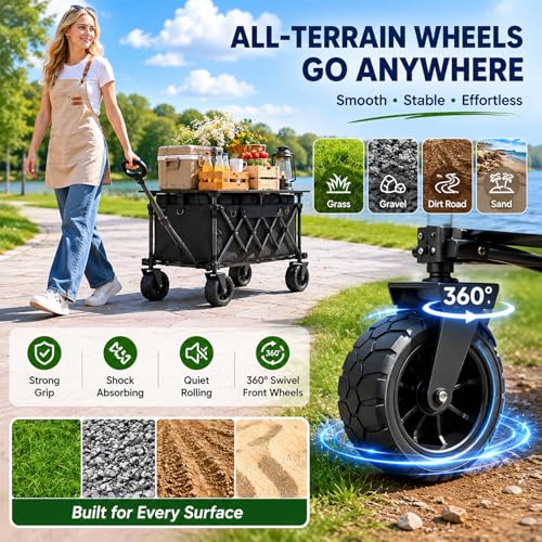 Farmers Market Cart with Umbrella, Storage Bins and Wheels