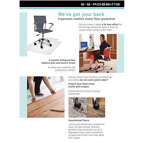 Chair Mats for Carpet- Medium Pile, 48" x 96" Rectangle, Clear Vinyl Beveled Edge