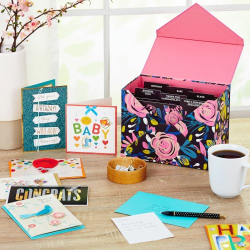 Hallmark All Occasion Cards, Assorted 24-Pack with Organizer Box (Floral)