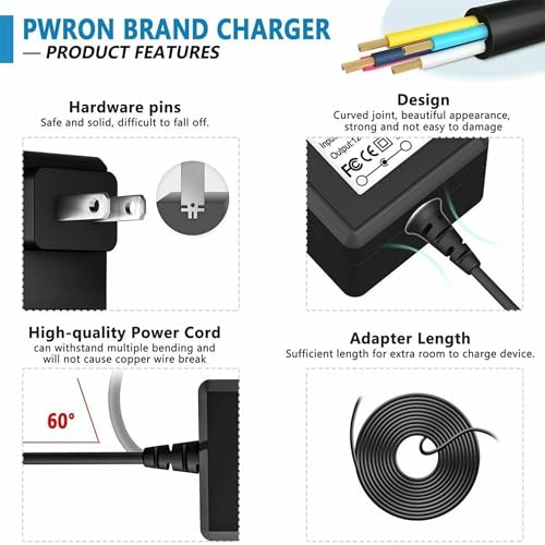 PwrON 6.6FT Cable AC to DC Adapter for Grandstream GS-HT704 HT704 4 Port Analog Telephone Power ; Grandstream GS-GXV3140 GXV3140 VoIP Multimedia Phone Power Supply Cord