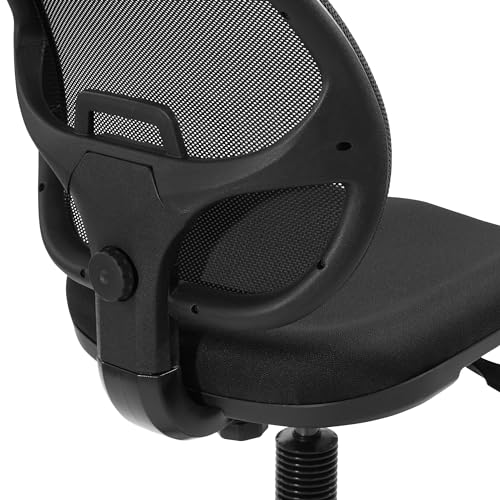 Office Star DC Series Deluxe Breathable Mesh Back Ergonomic Drafting Chair with Lumbar Support and Adjustable Footring, Black Fabric