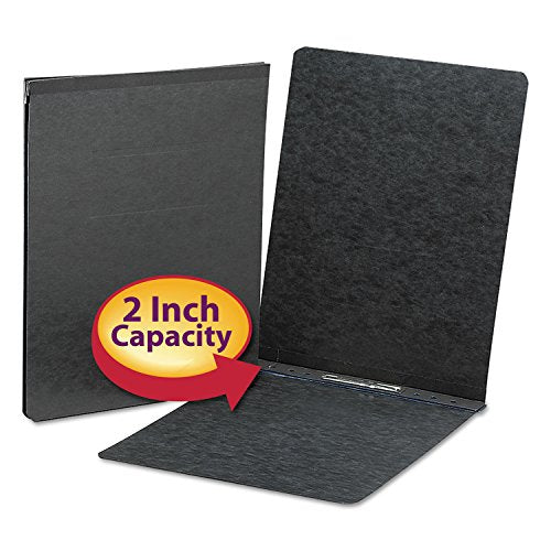 Smead PressGuard Report Cover, Metal Prong Top Fastener with Compressor, 2" Capacity, Letter Size, Black, 25 per Box (81124)