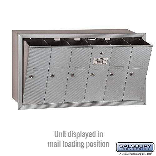 Casafoyer Vertical Mailbox with 6 Doors - Durable Aluminum, USPS Approved (Pack of 2)