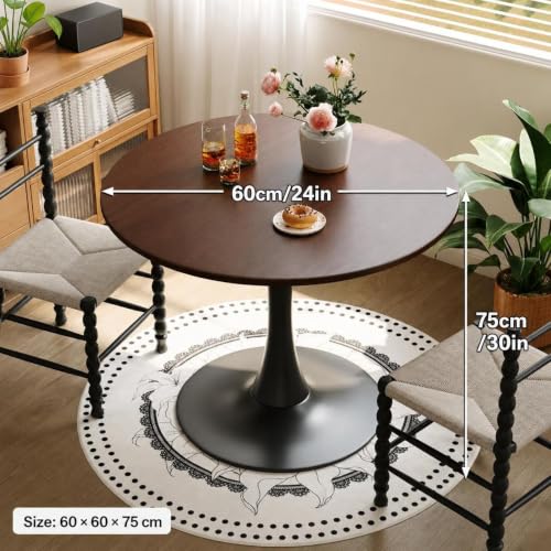 RIXNOMA Round Conference Table with Wood Base, Thick Tabletop and Sturdy Design for Office Conference Rooms, Small Meeting Rooms and Business Meetings