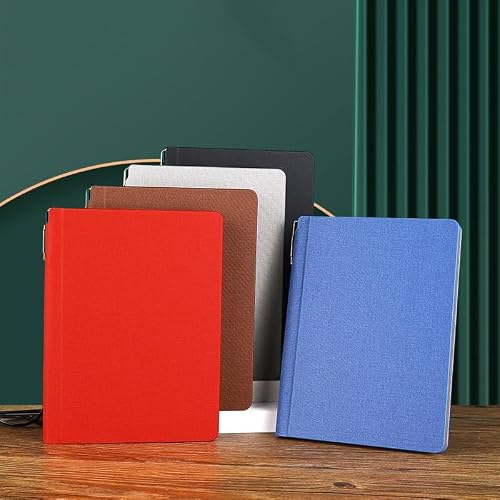 ASWRTYJO Notebook Set Large Business Office Notepad Paper Printing(white-Patch five-pointed star4)