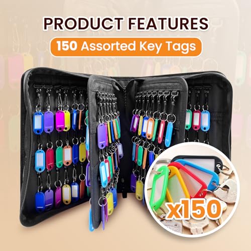 150 Position Key Organizer with Combination Lock, Waterproof Fireproof Zippered Key Case, Key Holder Box for Rental Management Real Estate Sales Hotel Executives