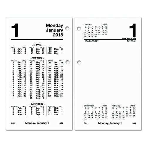 AT-A-GLANCE S17050 Financial Desk Calendar Refill, 3 1/2 x 6, White, 2016