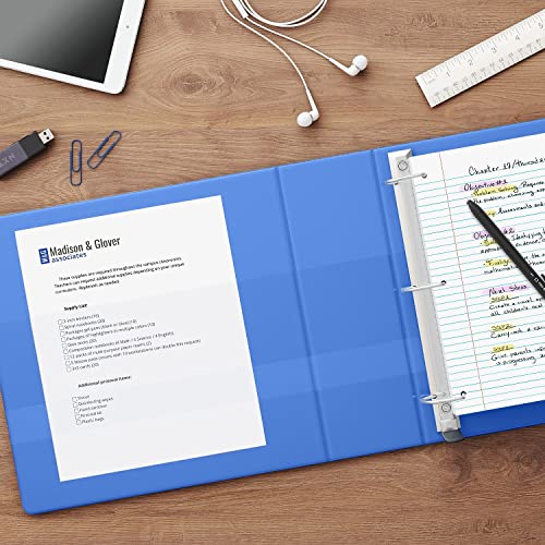 Staples Heavy-Duty 5-Inch D-Ring View Binder, Periwinkle, 1000 Sheets