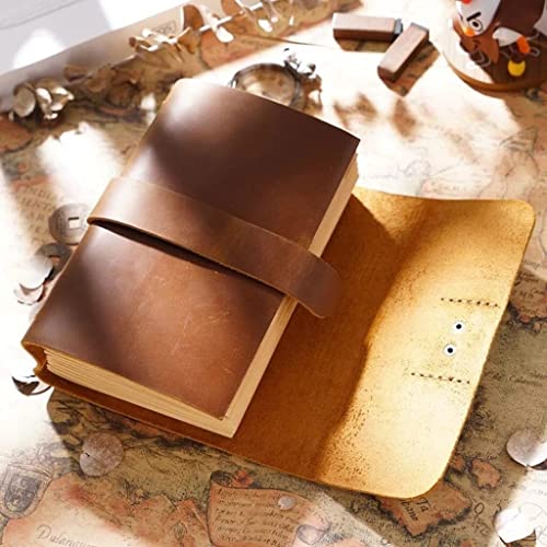 YHdtUO Book Blank Handmade Leather Book School Office Writing Stationery