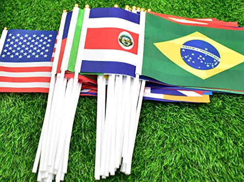 Ckexin 228 Countries Small Stick Flags Mini International World Hand Held Flag Decorations