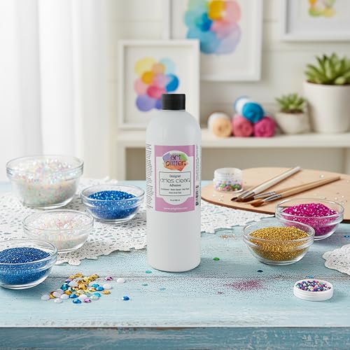 Art Institute Glitter Designer Dries Clear Craft Glue, 16oz Refill Bottle