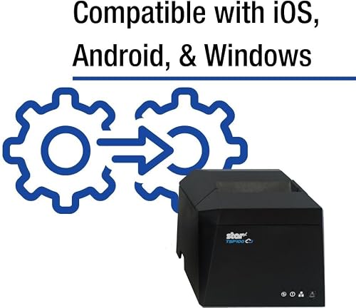 Star Micronics TSP143IVUE USB/Ethernet (LAN) Thermal Receipt Printer with Android Open Accessory (AOA), CloudPRNT, Cutter, and Internal Power Supply - White