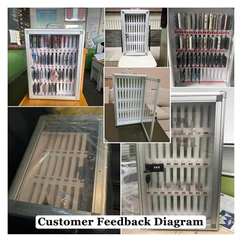 Cell Phone Locker, Cell Phone Locker Cabinet, Aluminum Alloy Pocket Chart Storage Cabinet for Cell Phones,Wall-Mounted with A Locked Can Be Carried by Hand(60)