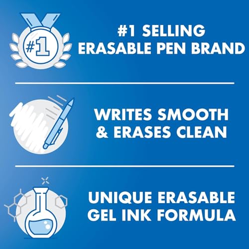 PILOT FriXion Erasable Pens Synergy Clicker, Refillable, Retractable, Erasable Gel Pens, Extra Fine Point 0.5 mm, Tub of 36, Assorted Ink