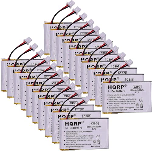 HQRP 20-Pack Battery for Plantronics 65358-01 PL-65358-01 62346-01 PL-62346-01 Savi Office WO300 WO350 WH300 WH350 W710 W720 AWH-54 AWH-55 Headset