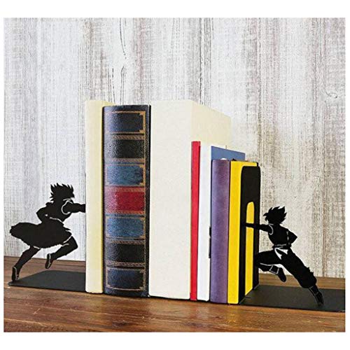 Creative Book Ends Heavy Duty Metal Dragon Ball Bookends Decorative Book Dividers Books Organizer Home Office School Supplies (Color : Black, Size : B)