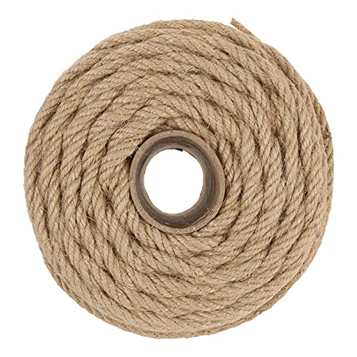 656 Ft x 6 MM Natural Jute Twine, 1/4” Heavy Duty Hemp Rope, 100% Natural Twisted Twine Hemp Rope for Cat Tree Tower,Strong Burlap Cord for DIY Crafts Gardening Hammock Home Decorating Gift Wrapping