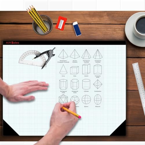 Graph Paper Pad 22"x17", 50 Sheets, 1/4 Inch Grid, 80 GSM, Engineering Drafting Paper for Designers, Blueprint Sketching, Grid-Based Graphing for Architecture, School, Office