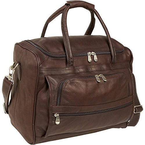 Piel Leather Small Computer Carry-All Bag, Chocolate, One Size