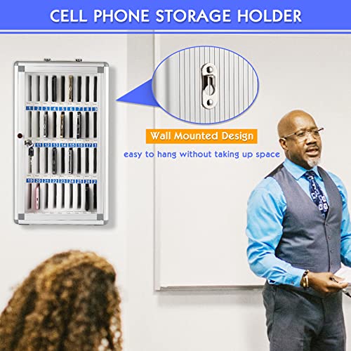36 Slots Aluminum Alloy Cell Phone Locker, Phone Holder for Classroom