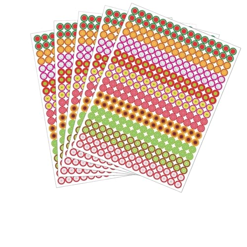Hole Reinforcement Stickers 30Sheets Fruit Hole Reinforcement Stickers, 10 Donut Designs, Tear-Resistant Labels for Loose-Leaf Paper and DIY Projects