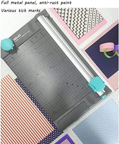 SIMPLEusQ Paper Guillotine Paper Cutter, Guillotine Trimmer, Paper Trimmer, Heavy Duty Metal Base, Multifunction Cutter for Home Office Classroom (Grey)