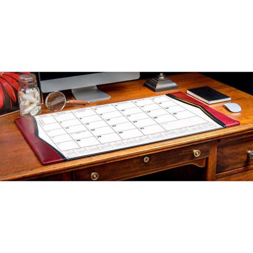 Dacasso Leather Desk Calendar pad, 34 x 20, Burgundy (P7050)