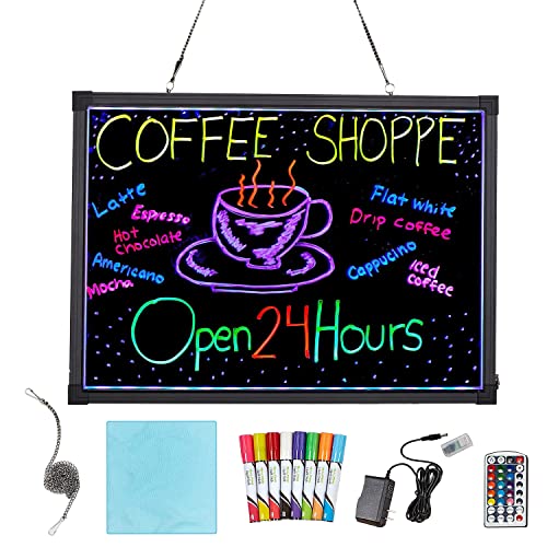 Alpine Industries - 495-03 LED Illuminated Hanging Message Writing Board (20" x 28")