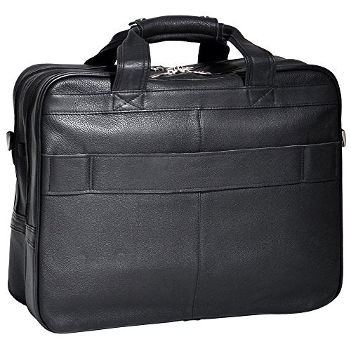 McKleinUSA I Series, Gold Coast, Full Grain Cashmere Napa Leather, 17" Leather Patented Detachable -Wheeled Laptop Briefcase, Black (43185), One Size