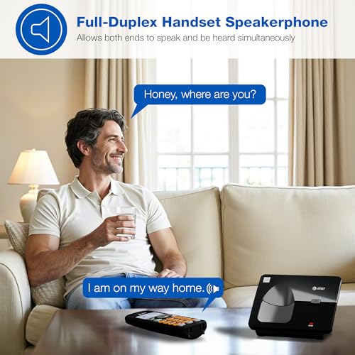 AT&T EL1121-31 3-Handset DECT 6.0 Cordless Landline Phone with Caller ID, Full-Duplex Speakerphone, Backlit Display & Keypad - Quiet & ECO Mode
