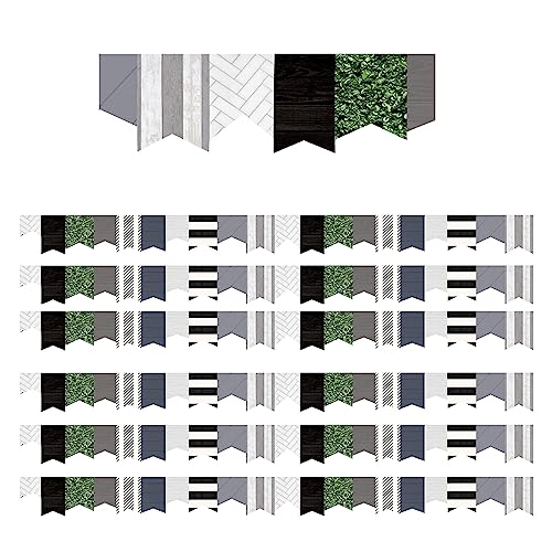 Teacher Created Resources Modern Farmhouse Pennants Die-Cut Border Trim, 35 Feet, 6 Packs