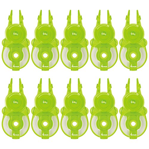 Plus 49-560 Correction Tape, Whiter Slide, 0.2 inches (4 mm), Lime Green, Replacement Tape, Pack of 10