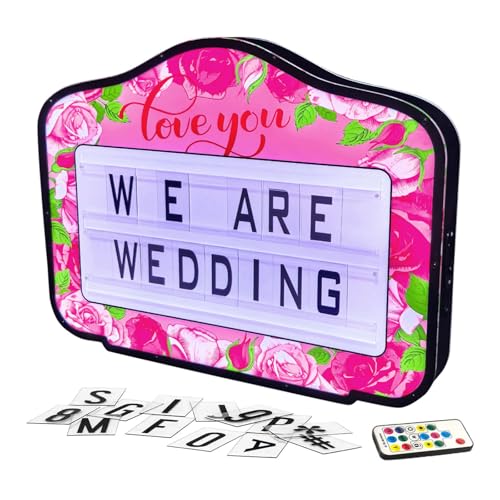 2025 LED Wedding Sign - Light Up Message Board with 300+ Color Modes, Remote Control & Button, Upgraded Anti-Drop Design - for Bridal Entrance, Reception Decor, Photo Booth Props (Small/Large),S-A